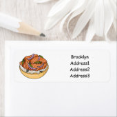 サーモンベーグル漫画イラストレーション ラベル (インサイチュ)