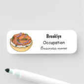 サーモンベーグル漫画イラストレーション 名札 (インサイチュ)