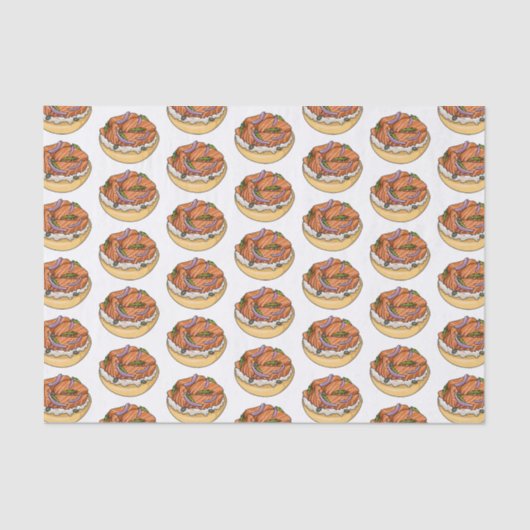 サーモンベーグル漫画イラストレーション 薄葉紙 (正面)