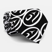 サーモンマス頭部ブラック&ホワイト ネクタイ (ロール)