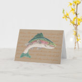 サーモンマス魚釣り父の日 カード (黄色い花)