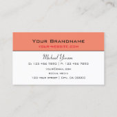 サーモンモダンとホワイトシンプルプロフェッショナル 名刺 (裏面)