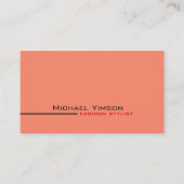サーモンモダンとホワイトシンプルプロフェッショナル 名刺 (正面)