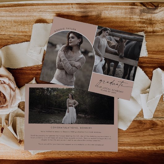 サーモンモダンサーモン研究科3写真卒業 案内状