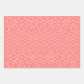 サーモンモダン白黒日本の波 ラッピングペーパーシート (正面)