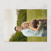 サーモンモダン&ホワイト日付写真はがきを保存 案内ポストカード (裏面)