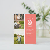 サーモンモダン&ホワイト日付写真はがきを保存 案内ポストカード (スタンド正面)