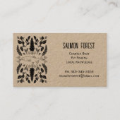 サーモンユニークフィッシュ魚釣り自然植物筏 名刺 (裏面)