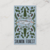サーモンユニークフィッシュ魚釣り自然PNW植物学 名刺 (正面)