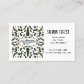 サーモンユニークフィッシュ魚釣り自然PNW植物学 名刺 (裏面)