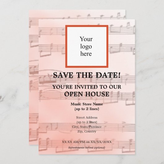 サーモンローカルミュージックストアIロゴオープンハウス セーブザデート (正面/裏面)