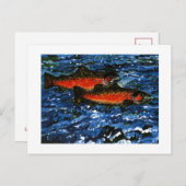 サーモン二匹 ポストカード (正面/裏面)