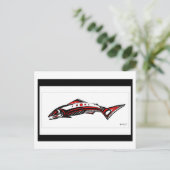 サーモン先住民アート ポストカード (スタンド正面)