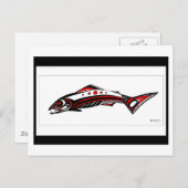 サーモン先住民アート ポストカード (正面/裏面)