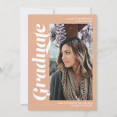 サーモン卒業生の台本3枚の写真卒業 招待状 (正面)