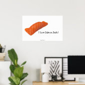 サーモン寿司が大好き！ ポスター (ホームオフィス)