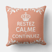 サーモン白いオリーブフランスのの葉保が落ち運着いたら クッション (裏面)