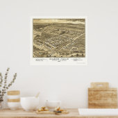 サーモン秋, NHパノラママップ – 1877 ポスター (キッチン)