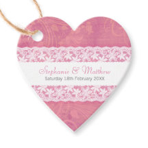 サーモン結婚ピンクの白いレース