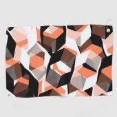 サーモン色の無色部分を持つ多くの六角形 ゴルフタオル (横)