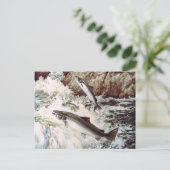 サーモン走葉書 ポストカード (スタンド正面)