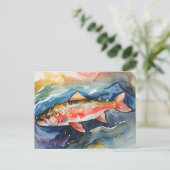 *~*サーモン釣り魚メンギフトAP49 シーズンポストカード (スタンド正面)