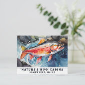 *~*サーモン魚スイミングAP49絵画のメイン シーズンポストカード (スタンド正面)