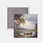 サーモン魚釣りオンザカプディアックアルバートビエルシュタット マグネット (正面/裏面)