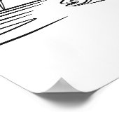 サーモン魚釣りラインアート ポスター (角)