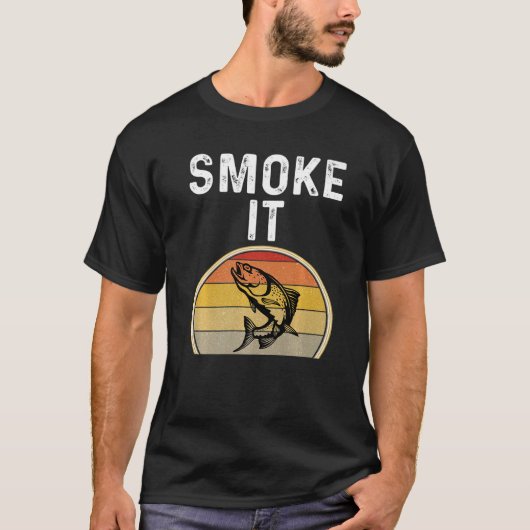 サーモン魚釣り漁師Itレトロ魚 Tシャツ (正面)