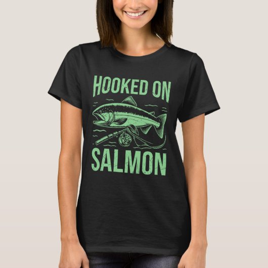 サーモン魚釣り Tシャツ (正面)