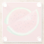 サーモン鮮やかスイカのガラスコースター ガラスコースター (裏面)