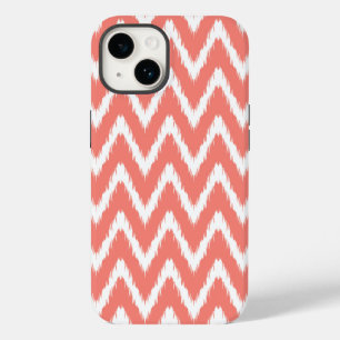 サーモン アジアン ムード イカット チェブロン Case-Mate iPhone 14ケース