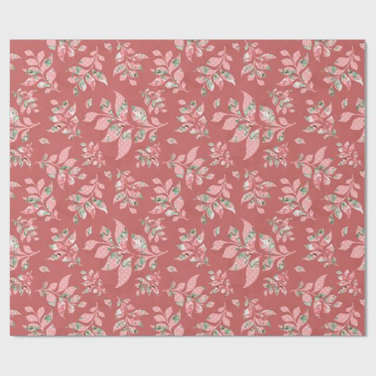 サーモン ウィムジカル リーフ 結婚式 ラッピングペーパー (フラット)