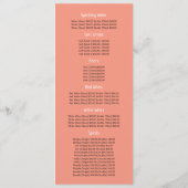 サーモン オータムリーフ、レストラン スリムライン メニュー (裏面)