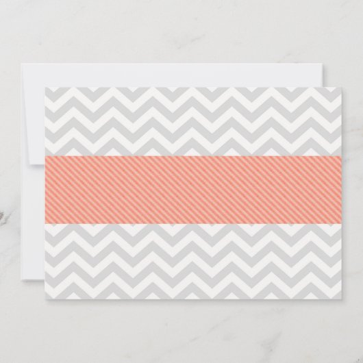 サーモン&ターコイズ開花フローラベビーシャワー 招待状 (裏面)