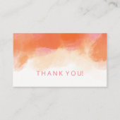 サーモン ブラッシュ ピンク コーラル ウォーターカラー ご挨拶カード エンクロージャーカード (正面)