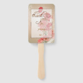 サーモン&レッドフラワー/金ゴールドトリム ハンドファン (裏面)