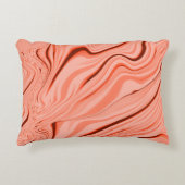 サーモン、桃、サンゴ、ピンクのミックス波状 アクセントクッション (正面)