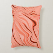サーモン、桃、サンゴ、ピンクのミックス波状 アクセントクッション (裏面(縦))