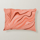 サーモン、桃、サンゴ、ピンクのミックス波状 アクセントクッション (裏面)