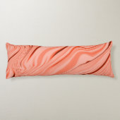 サーモン、桃、サンゴ、ピンクのミックス波状 ボディピロー (裏面)