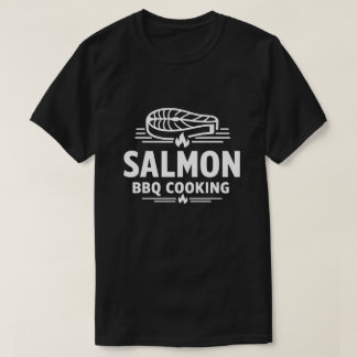 サーモンBBQ調理シーフードグリル Tシャツ