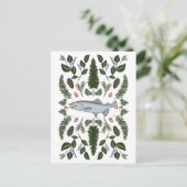 サーモンPNW自然モミのシダの果実のフォーエイジング饗宴 ポストカード (スタンド正面)