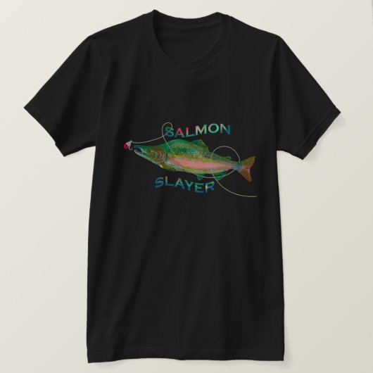 サーモンSlayer Fisherman's T-Shirt Tシャツ (デザイン正面)