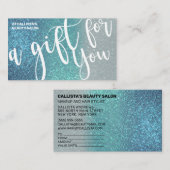 サーリアンブルーティール（緑がかった色）トリプルグリッターギフト証明書 名刺 (正面/裏面)