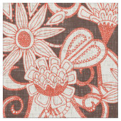 サーリマックの茶色のオレンジ ファブリック (クローズアップ)