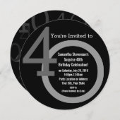 サールラウンドナンバーズ40th誕生日パーティの招待状 招待状 (正面/裏面)