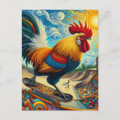 サーレアルスケートボーディングルースター ポストカード (正面)