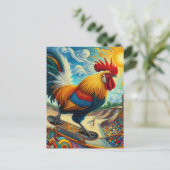 サーレアルスケートボーディングルースター ポストカード (スタンド正面)